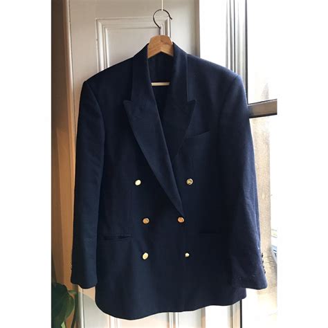 vintage burberry navy blazer